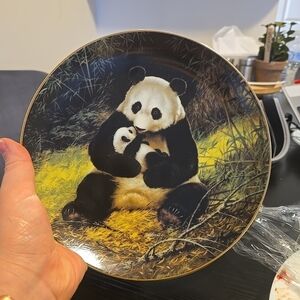 Panda Family Decorative Plate